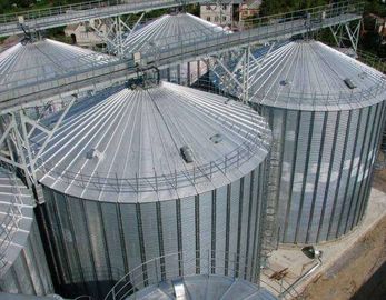 2000 Ton Galvanized Farm Steel Grain Silo With Conveying System Corn Rice Storage